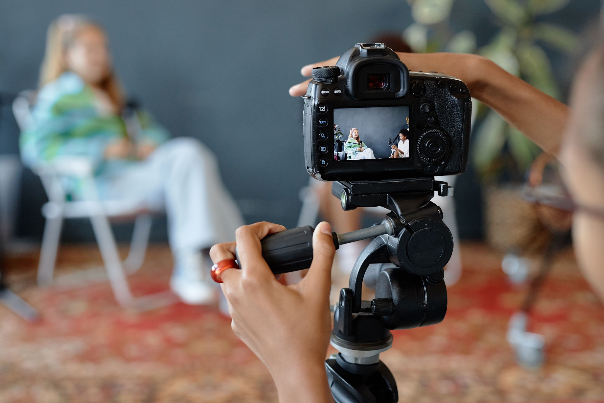 Teenagers Working in Studio